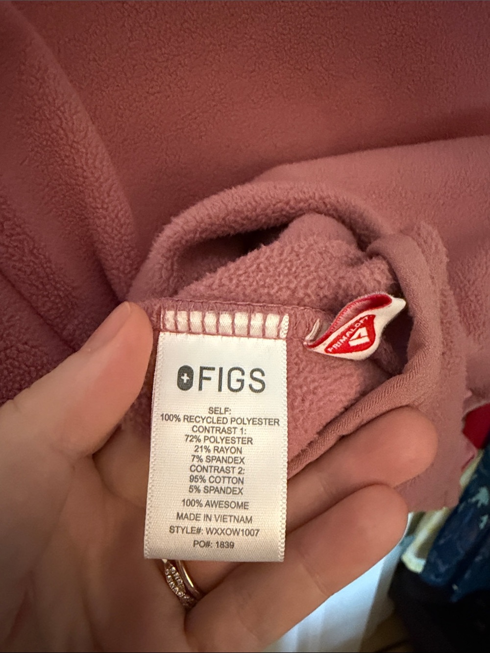 Figs Fleece Jacket Pink S - Picture 4 of 4